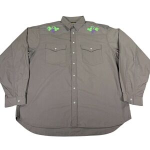 Stan Ray Western Shirt Mens XXL Embroidered Grapes Snap Button Cotton NWT